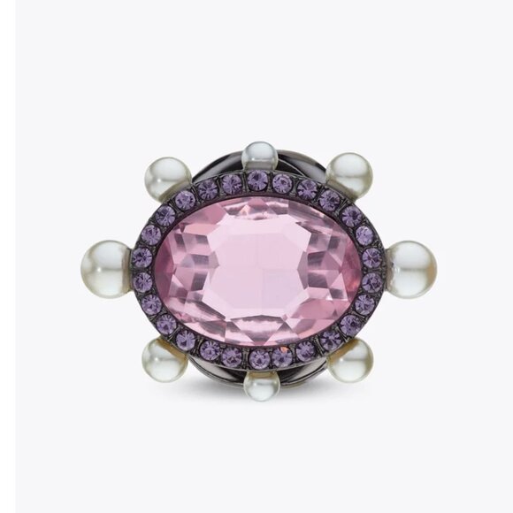 Kurt Geiger London Oval Ring Pale Pink Pearl Sz7/8 - Picture 1 of 4